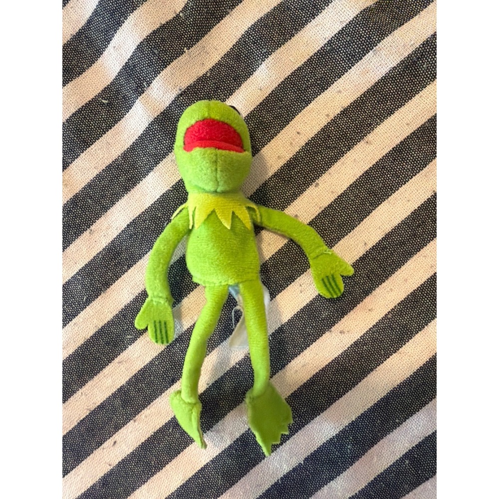 Kermit the Frog Plush Finger Puppet The Muppets Jim Henson Green Vintage Style